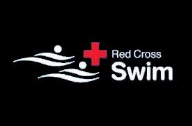 Red Cross Swim logo on a blue background